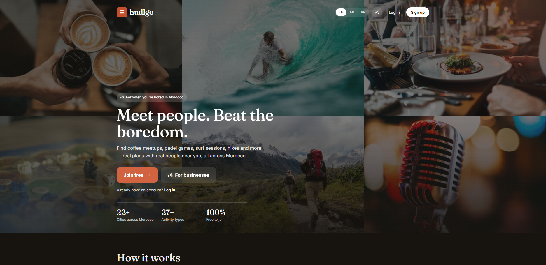 HudlGo — app de meetup social — Application de gestion