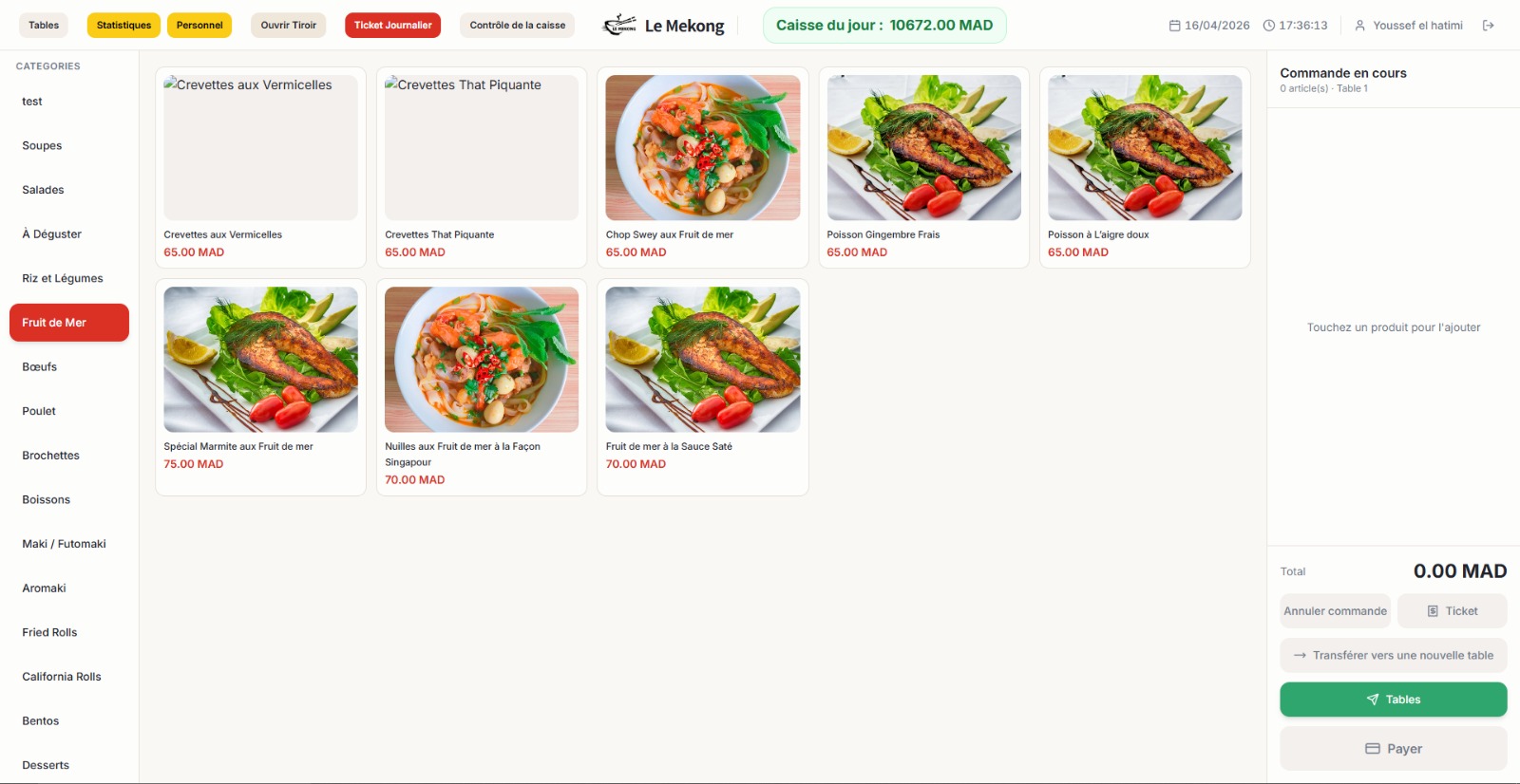 Le Mekong — Caisse restaurant — Point de vente