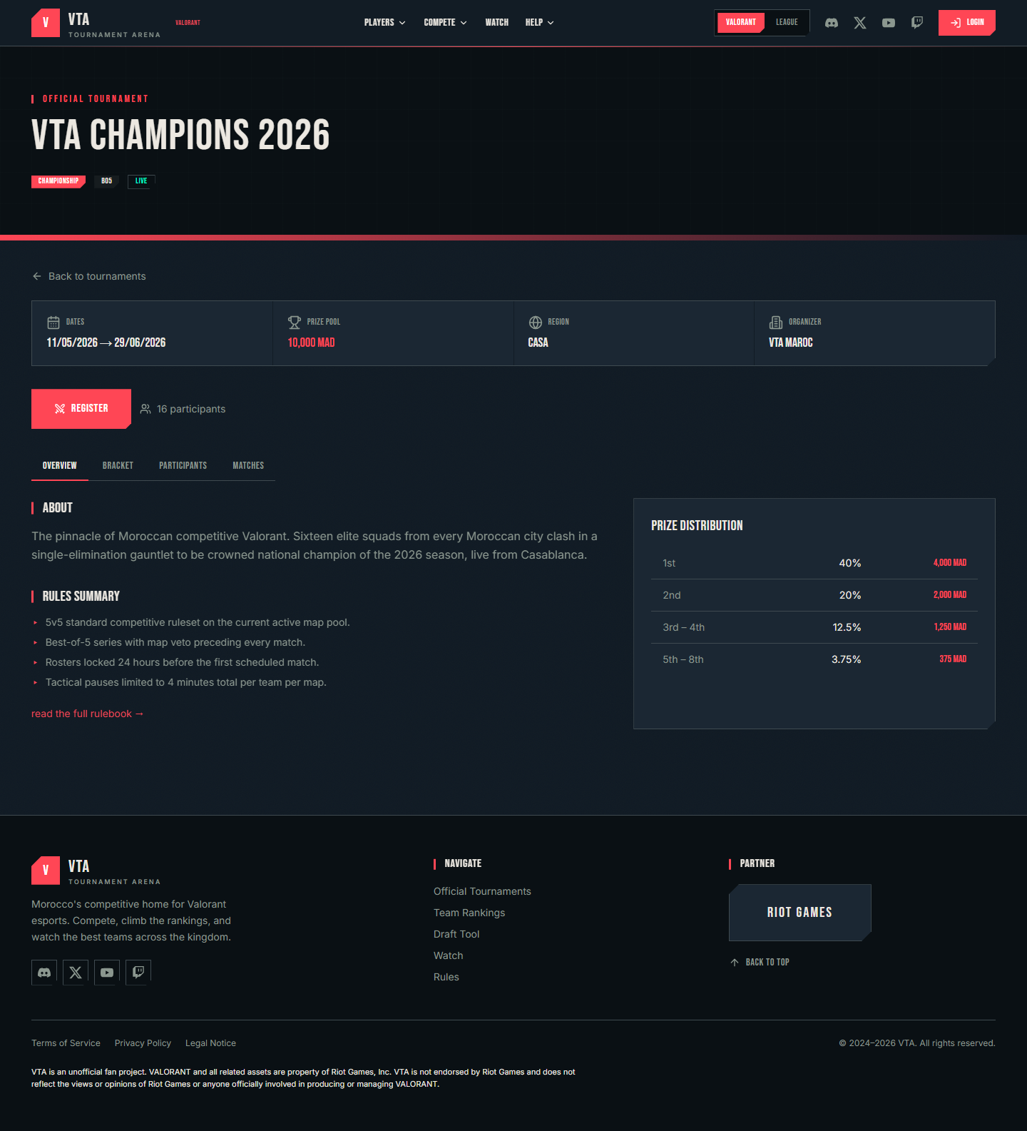 VTA — Arène esport — Plateforme